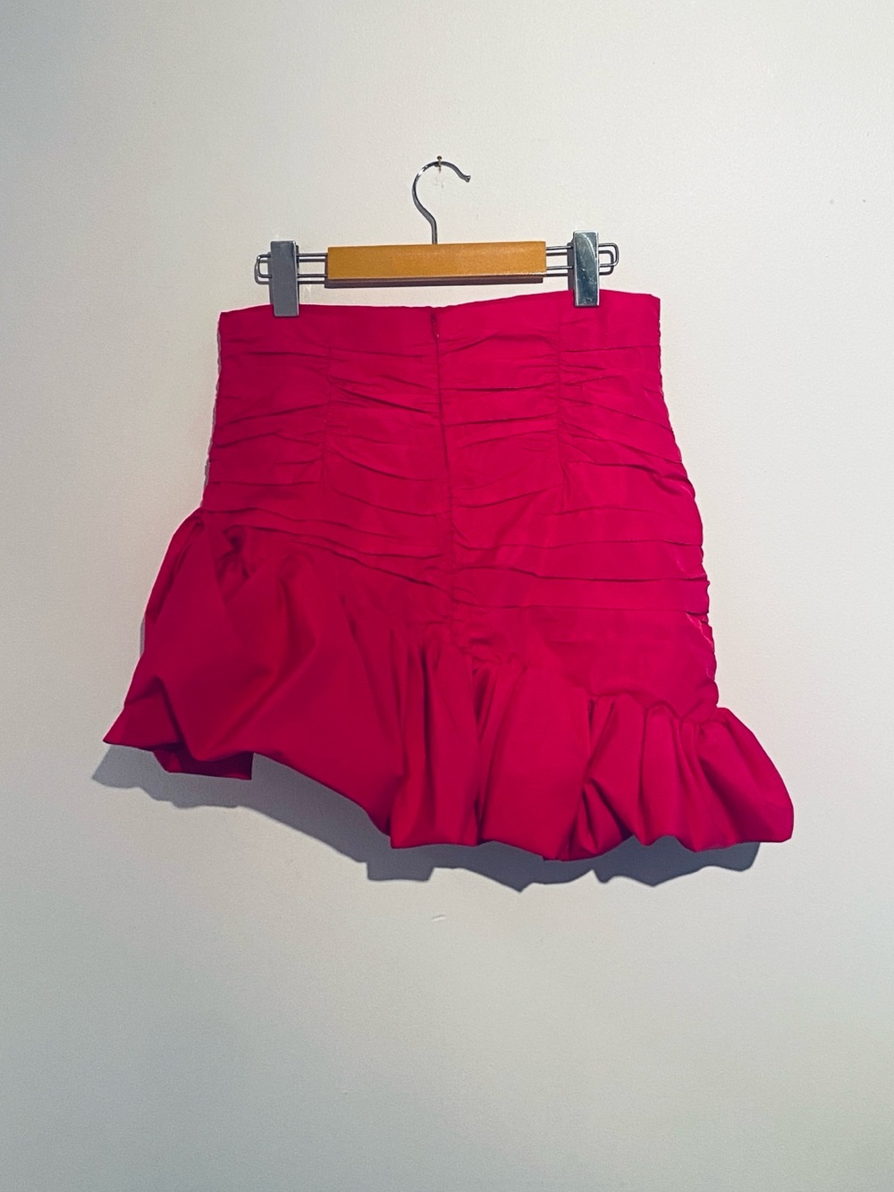 Zara Fuchsia Ruched Ruffle Mini Skirt - Picture 4 of 8